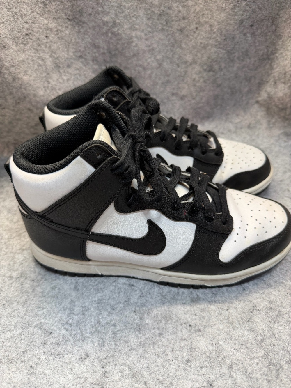 Nike Women’s Black and White High-Top dunk panda size 8